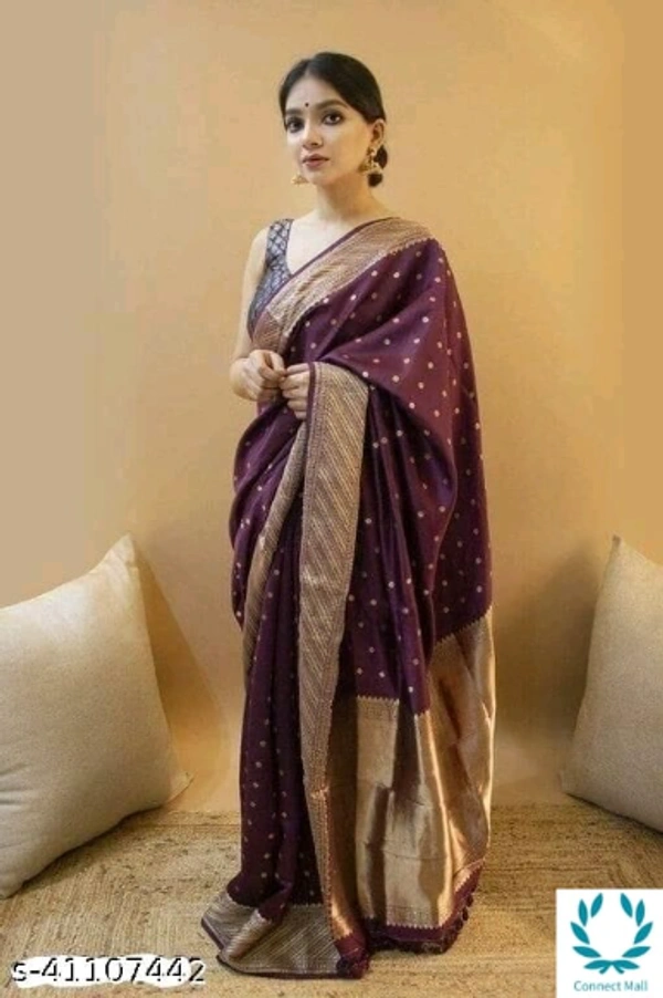 Myra Attractive Sarees - Saree Length Size:5.5m Blouse Length Size:0.8m, Saree And Blouse Fabric: Jacquard, pack of :1